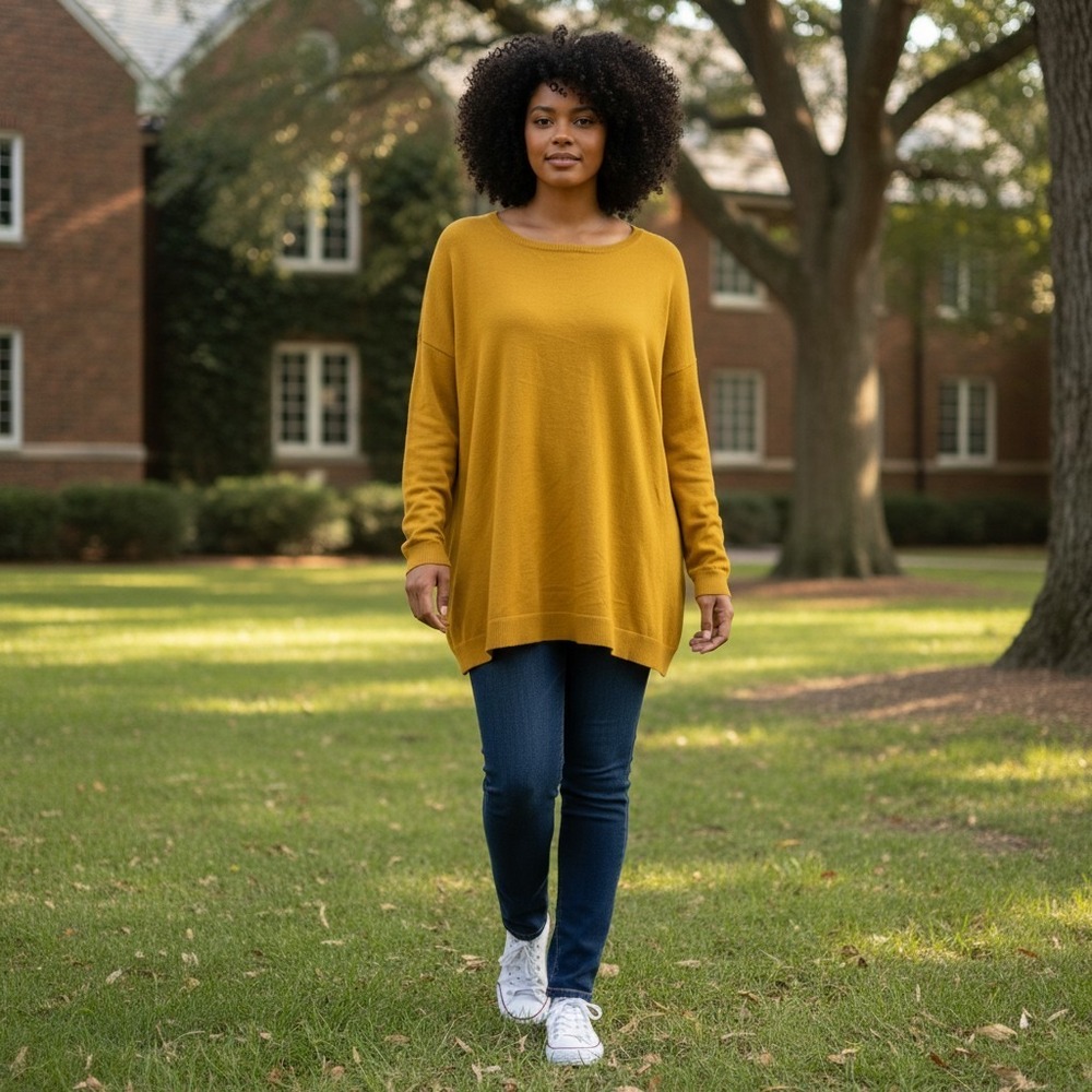 2X Harvest Gold Minimalist Zipper Tunic Lagenlook